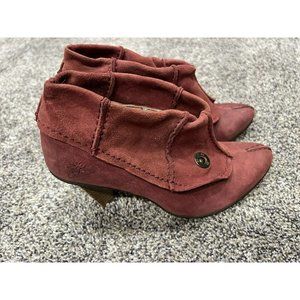 Fly London Ladies Red Heeled Shoes Size 36  (5.5/6) EUC